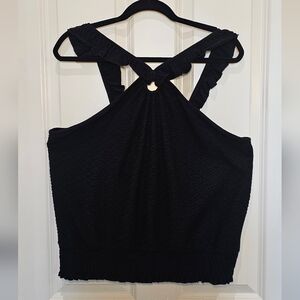 Ruffled Accent Sleeveless Top